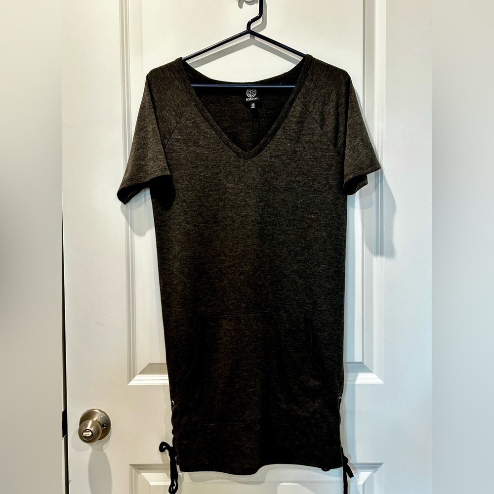 Bobeau Charcoal XS V-Neck Tunic